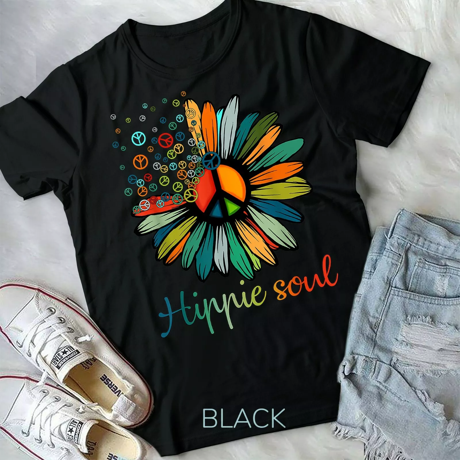 Daisy Peace Sign Hippie Soul T-shirt, Flower Lovers Gifts Unisex T-shirt, Peace Shirt, Hippie Life Outfit, Free Soul Shirt Daisy Peace Sign Hippie Soul T-shirt, Flower Lovers Gifts Unisex T-shirt, Peace Shirt, Hippie Life Outfit, Free Soul Shirt