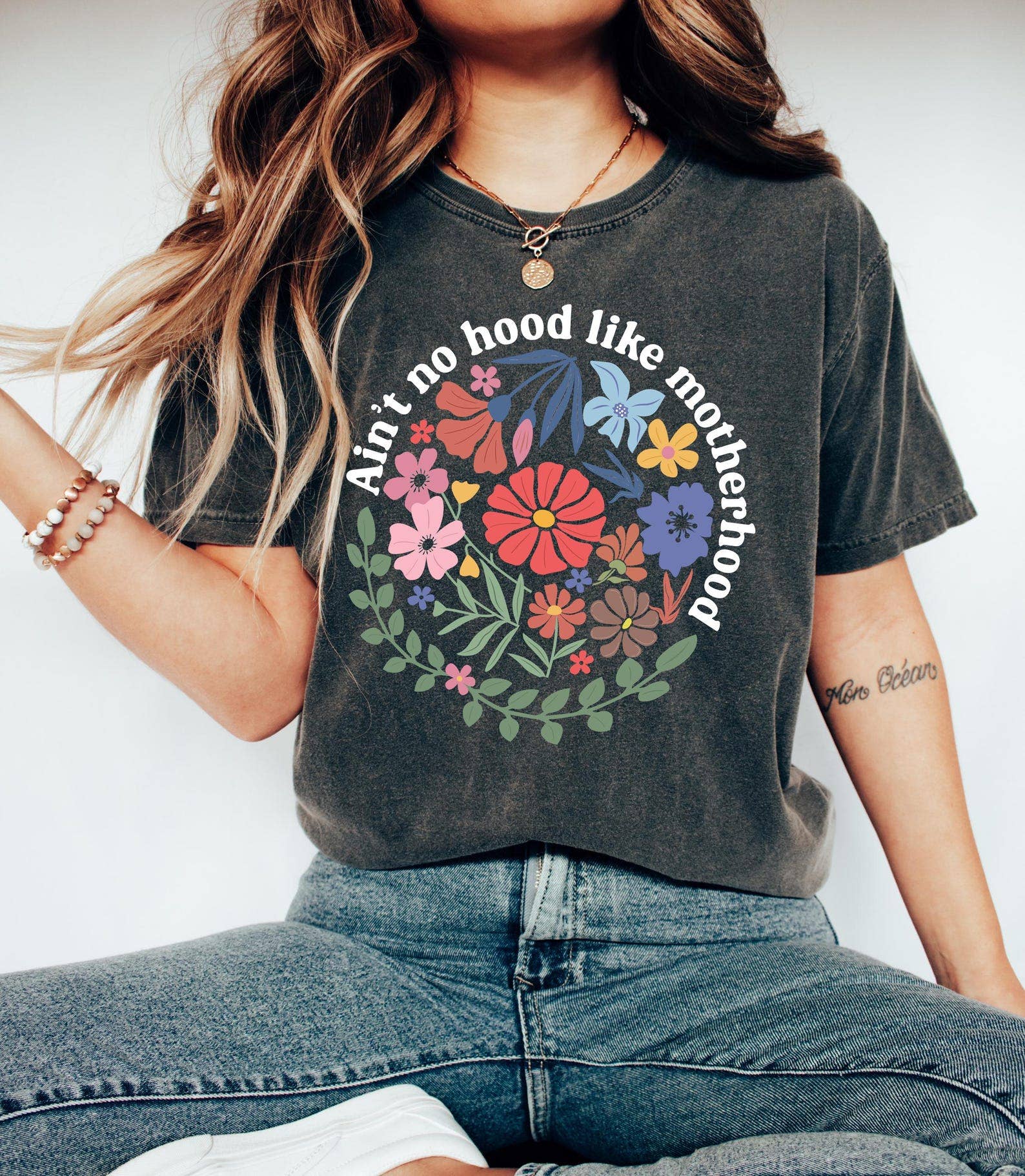 Ain't No Hood Like Motherhood Shirt, Funny Mothers Day Gift, Gift For Mom, Floral Mama T-shirt, New Mom Gift Ain't No Hood Like Motherhood Shirt, Funny Mothers Day Gift, Gift For Mom, Floral Mama T-shirt, New Mom Gift