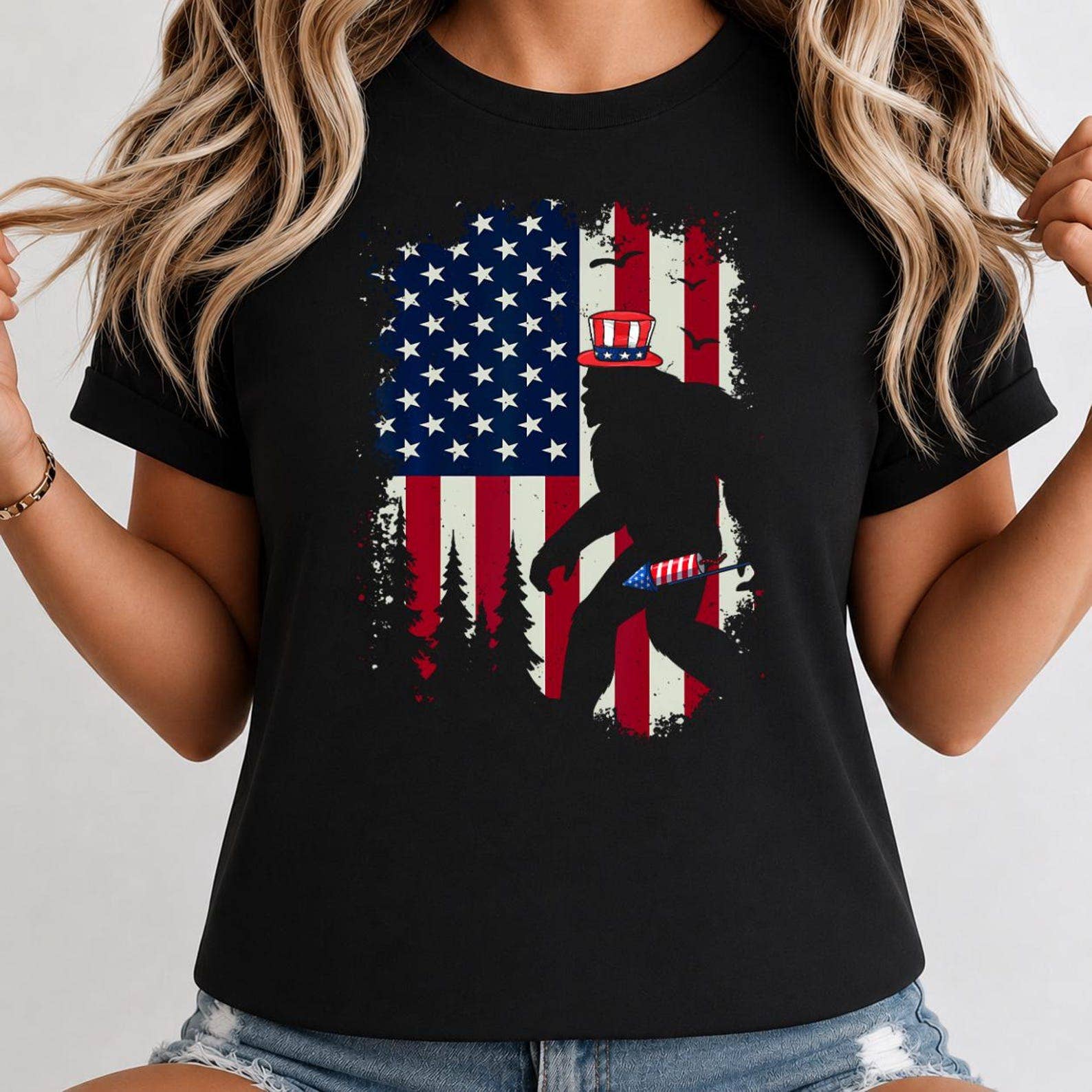Bigfoot Fireworks 4th Of July Shirt, Funny Sasquatch American Flag Tee for Men, Patriotic USA Independence Day T-Shirt Bigfoot Fireworks 4th Of July Shirt, Funny Sasquatch American Flag Tee for Men, Patriotic USA Independence Day T-Shirt