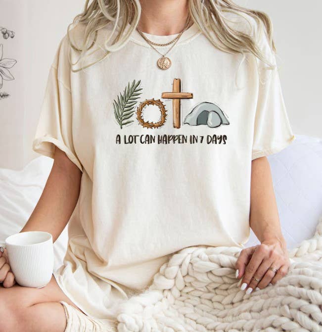 A Lot Can Happen in 7 Days Shirt, Easter Shirt, Christian Family Shirt, Gift for Christian, Easter Gifts, Happy Easter Shirt A Lot Can Happen in 7 Days Shirt, Easter Shirt, Christian Family Shirt, Gift for Christian, Easter Gifts, Happy Easter Shirt