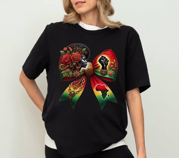 African Coquette Bow T-shirt, Black Women Sweatshirt, BLM Shirt, Equality Sweatshirt, Black History Month, Black Girl Shirt Gift African Coquette Bow T-shirt, Black Women Sweatshirt, BLM Shirt, Equality Sweatshirt, Black History Month, Black Girl Shirt Gift