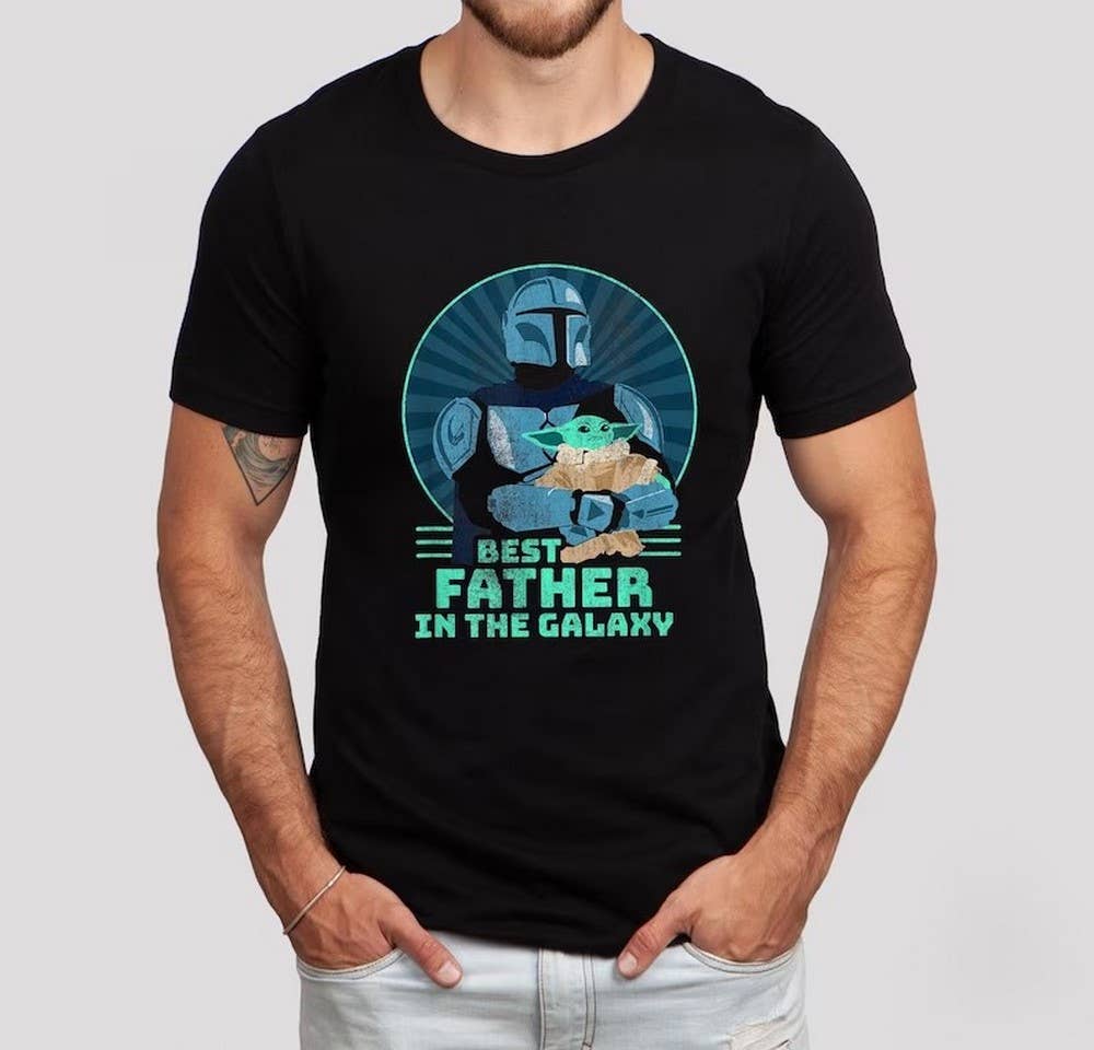 Best Father In The Galaxy Retro Mandalorian Grogu Shirt, Father's Day Shirt, Star Wars Father's Day Gift, Mandalorian Shirt, Baby Yoda Shirt Best Father In The Galaxy Retro Mandalorian Grogu Shirt, Father's Day Shirt, Star Wars Father's Day Gift, Mandalorian Shirt, Baby Yoda Shirt