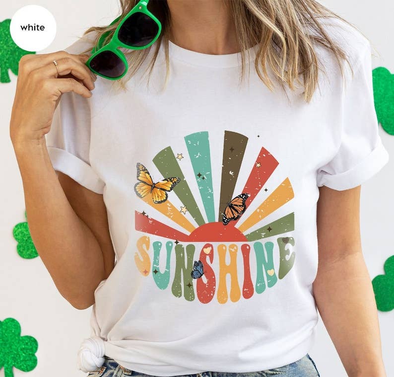 Aesthetic Butterfly T Shirt, Vintage Summer Clothing, Sunshine Shirt, Beach T-Shirt, Retro Graphic Tees, Gift for Girls, Aesthetic Butterfly T Shirt, Vintage Summer Clothing, Sunshine Shirt, Beach T-Shirt, Retro Graphic Tees, Gift for Girls,