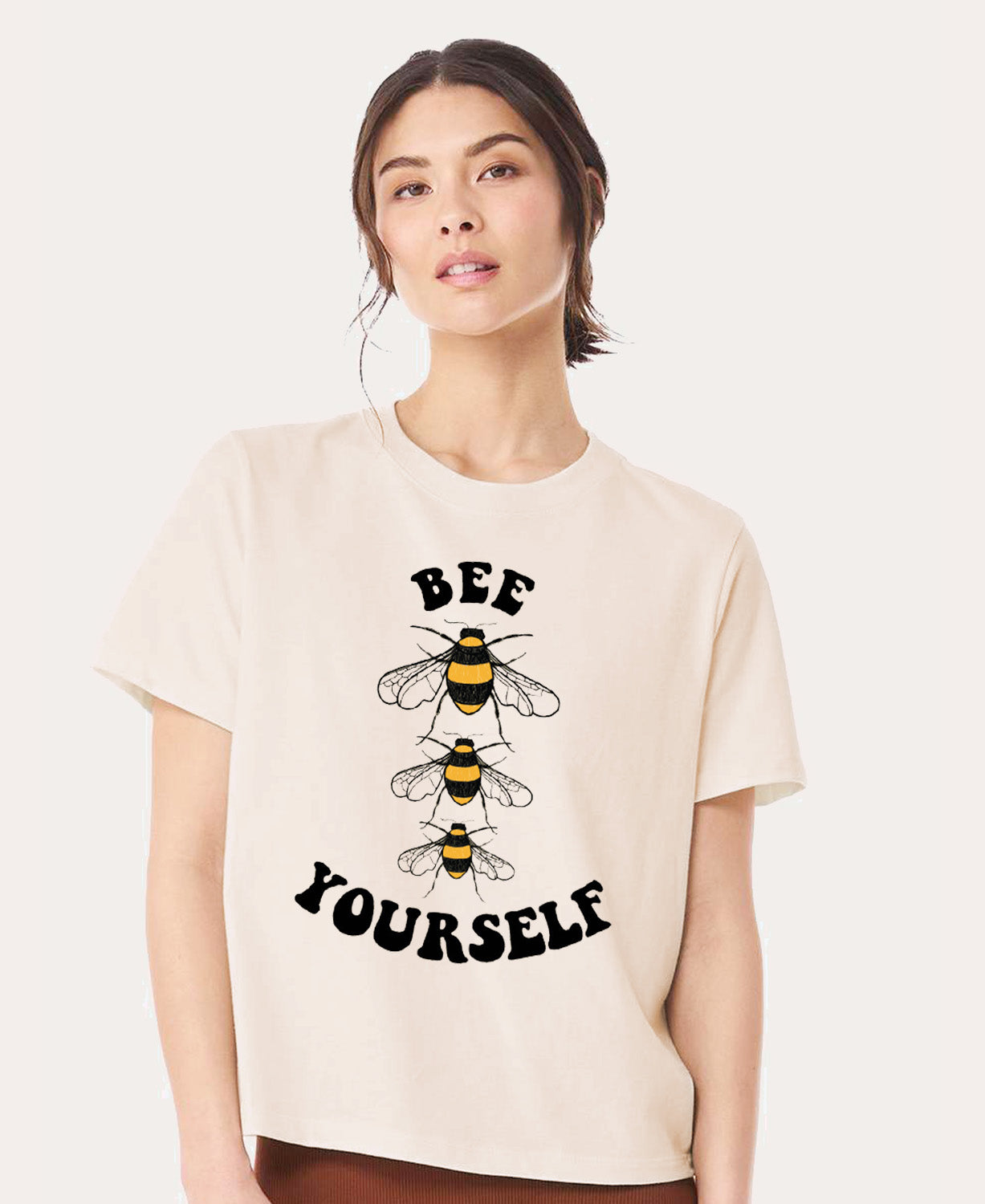 Bee Yourself Women's Boxy Tee - Natural