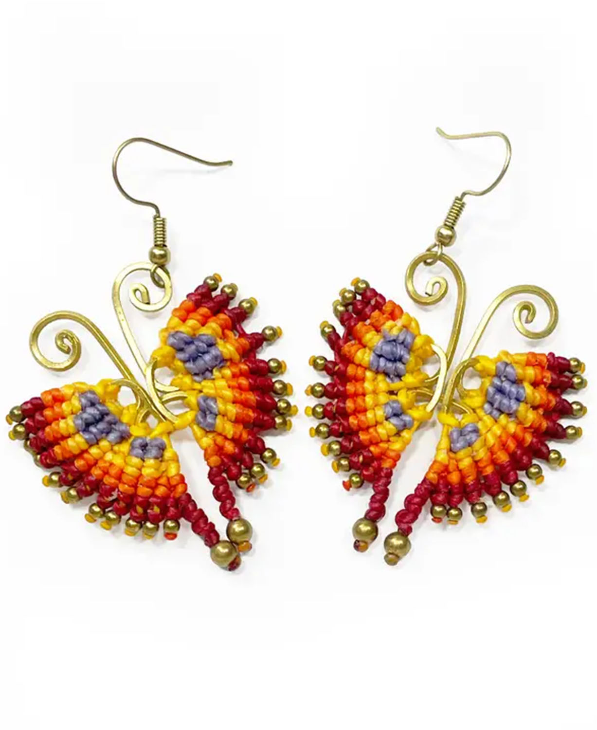 Boho Butterfly Macrame Earrings