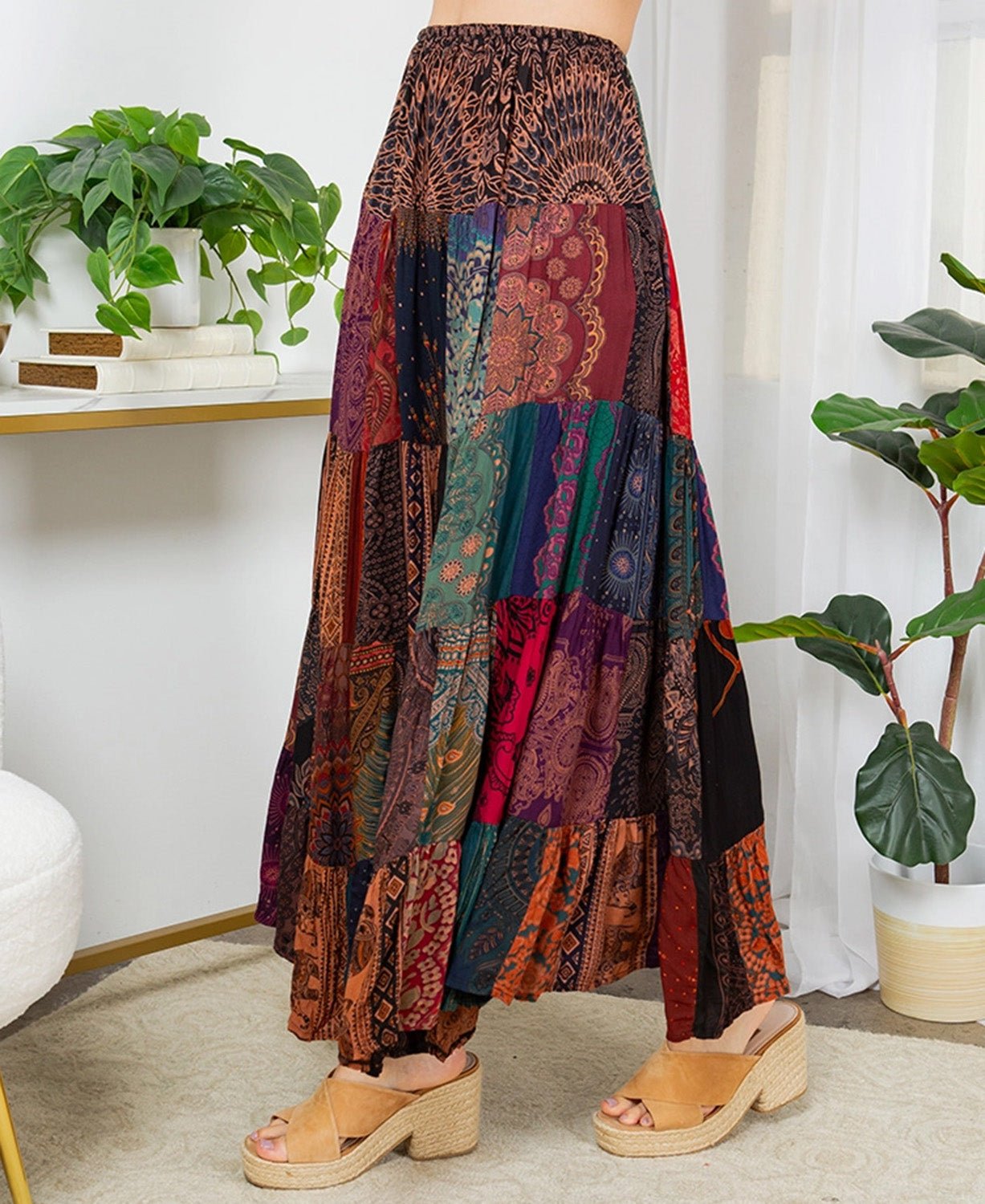 Boho Flow Patch Maxi Skirt