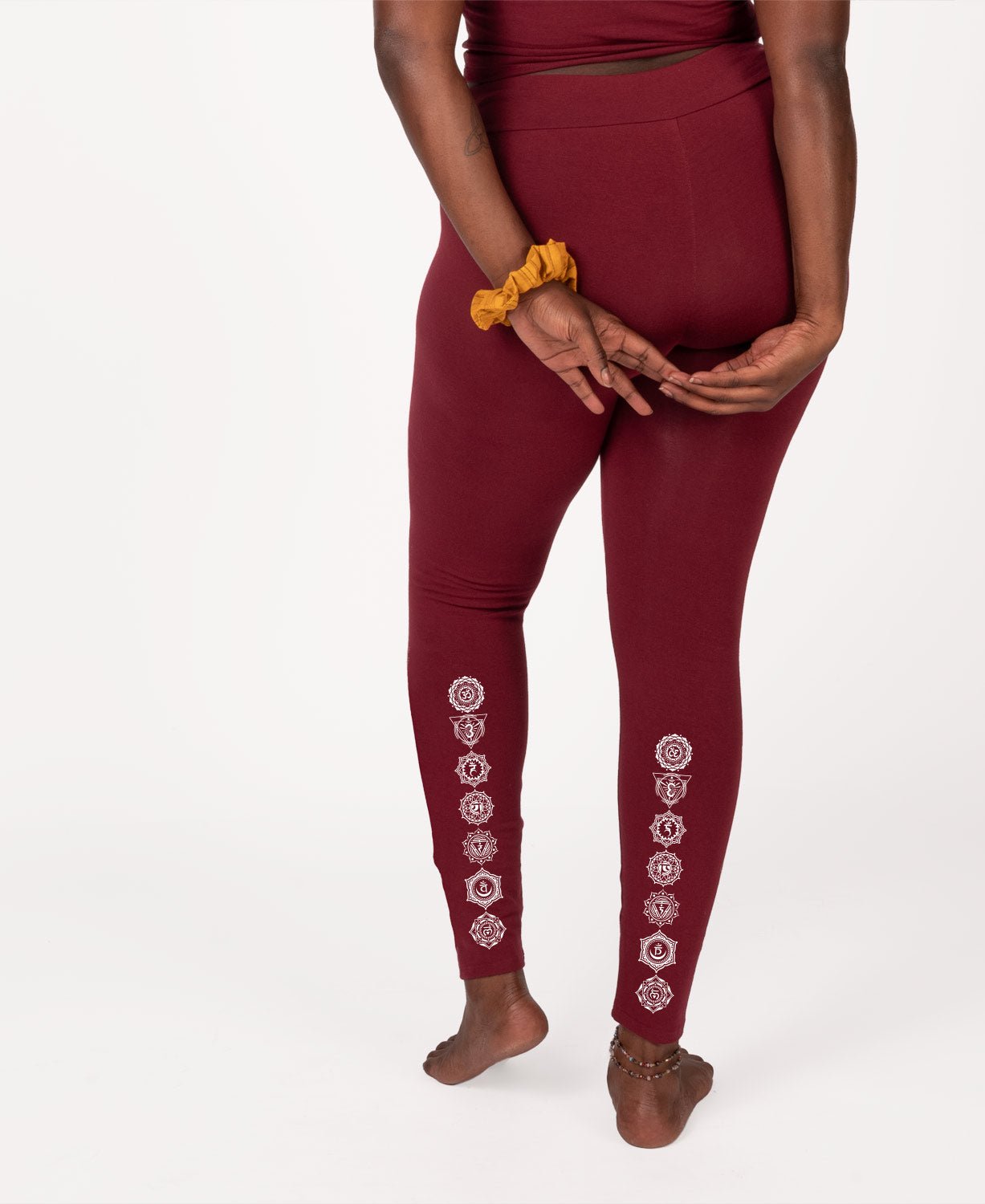 Chakra Organic Cotton Leggings - Burgundy