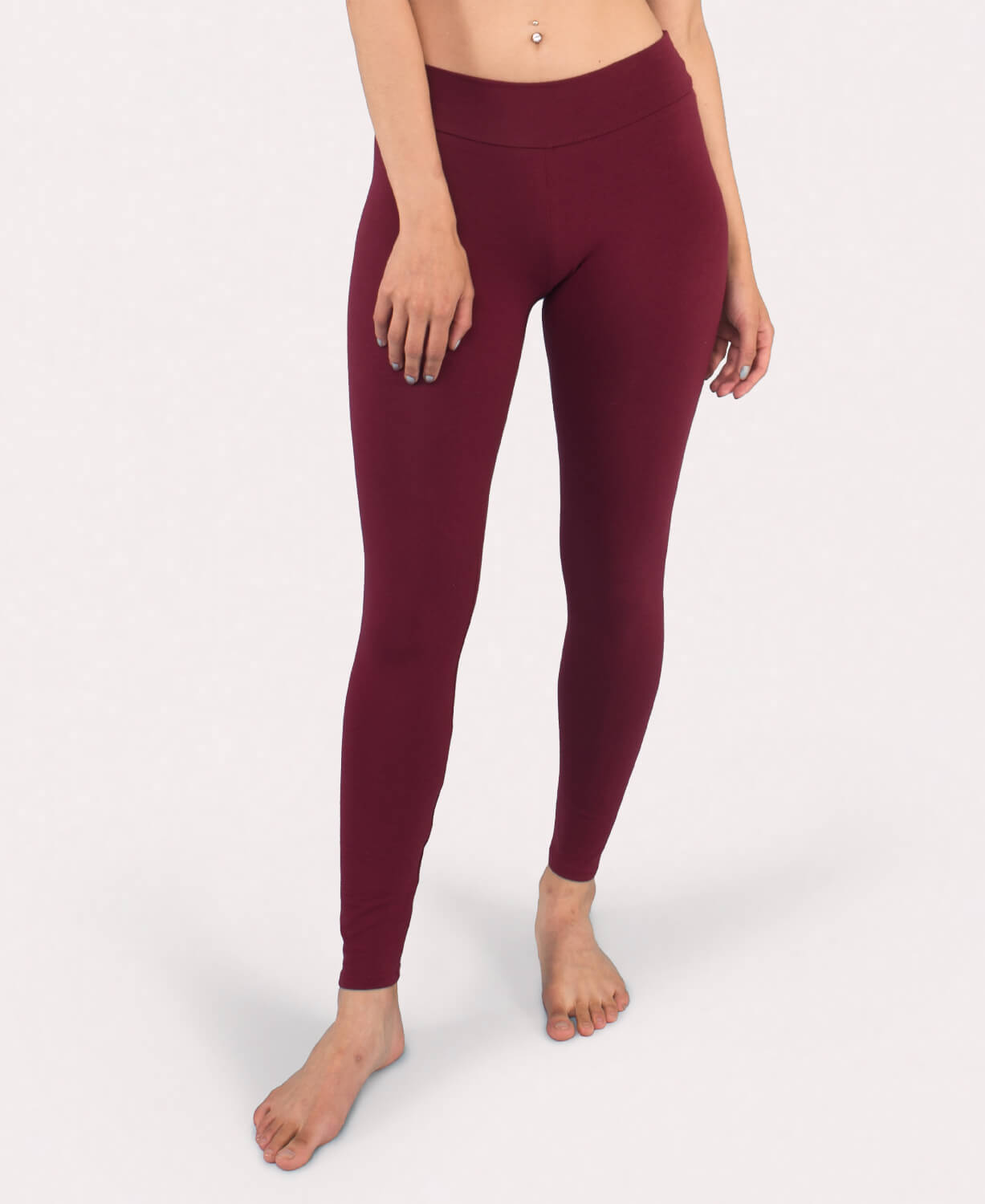 Organic Cotton Leggings - Full Length Burgundy