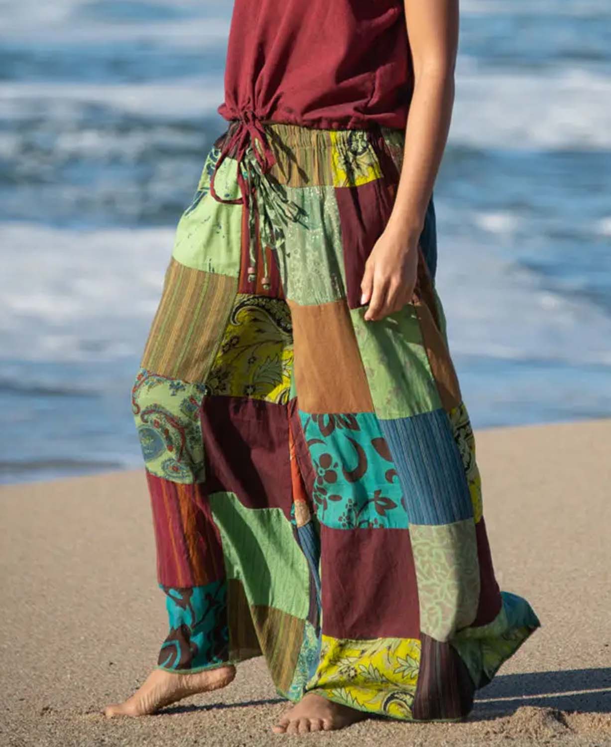 Easy Breezy Patchwork Wide Leg Pants