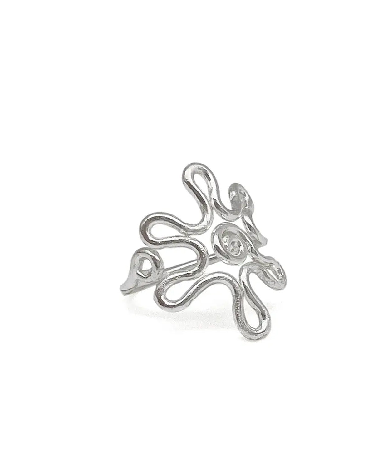 Flower Power Ring - Adjustable Silver Plated