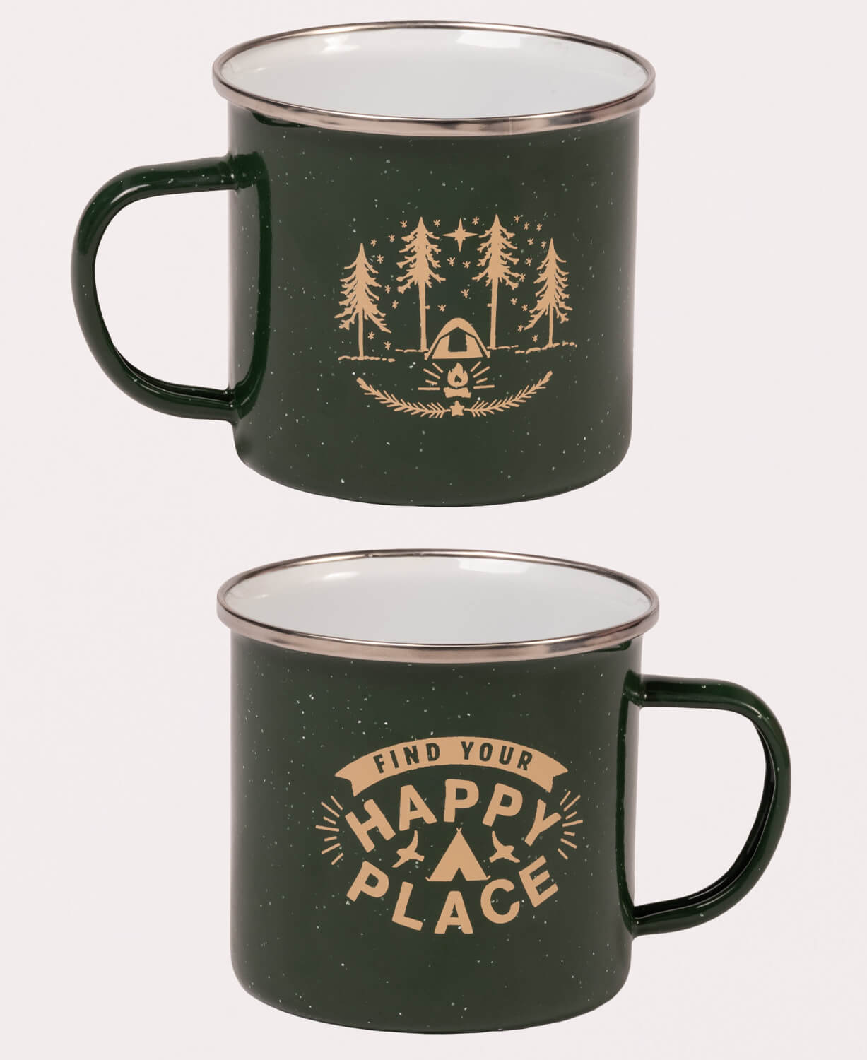 Happy Place Enamel Camping Cup