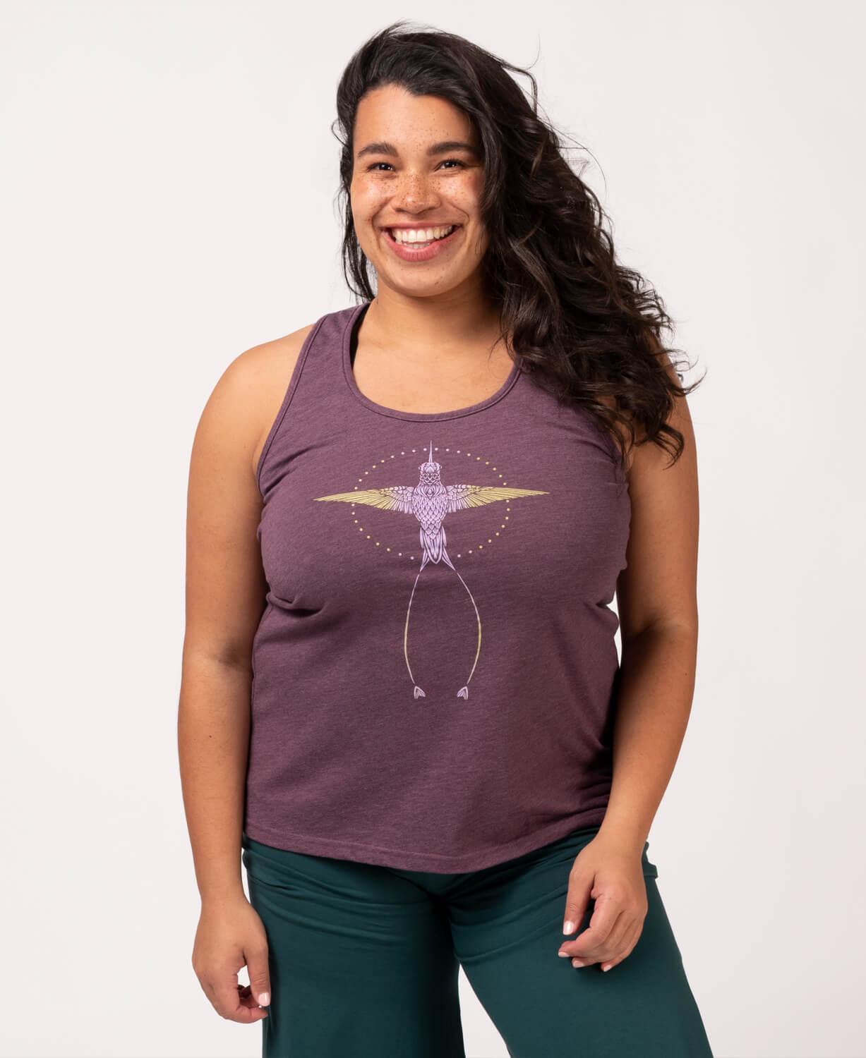 Hummingbird Recycled Racerback Tank - Plum