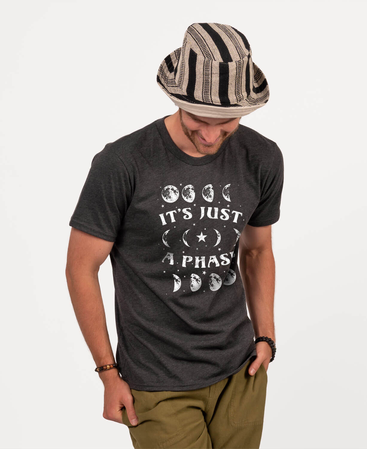 It's Just A Phase Moon T-Shirt - Unisex - Heather Black