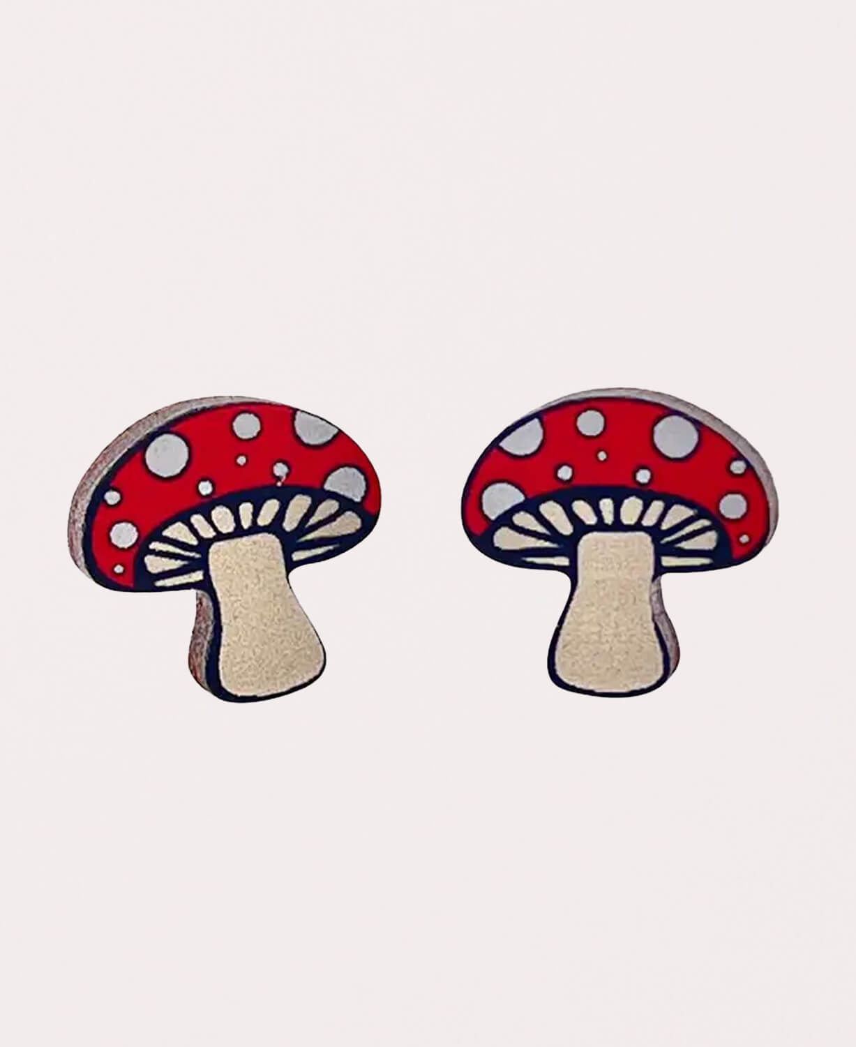 Little Red Mushroom Stud Earrings
