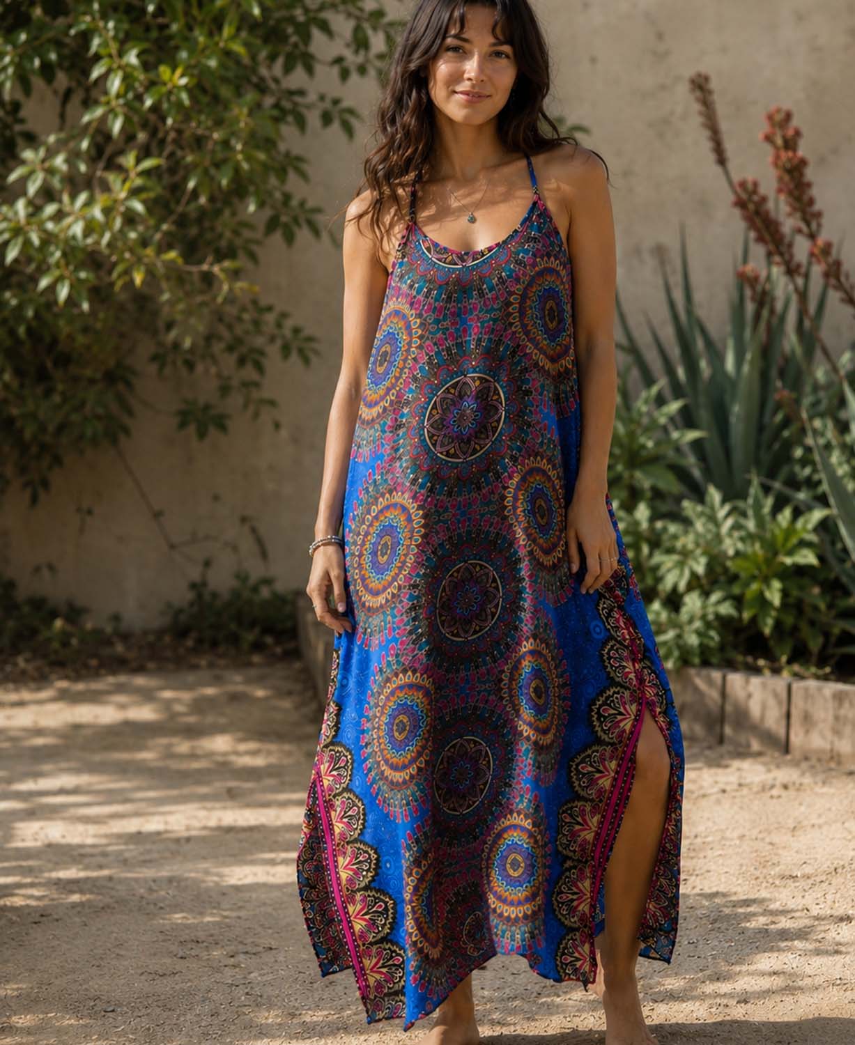Magic Mandala Dress in Blues