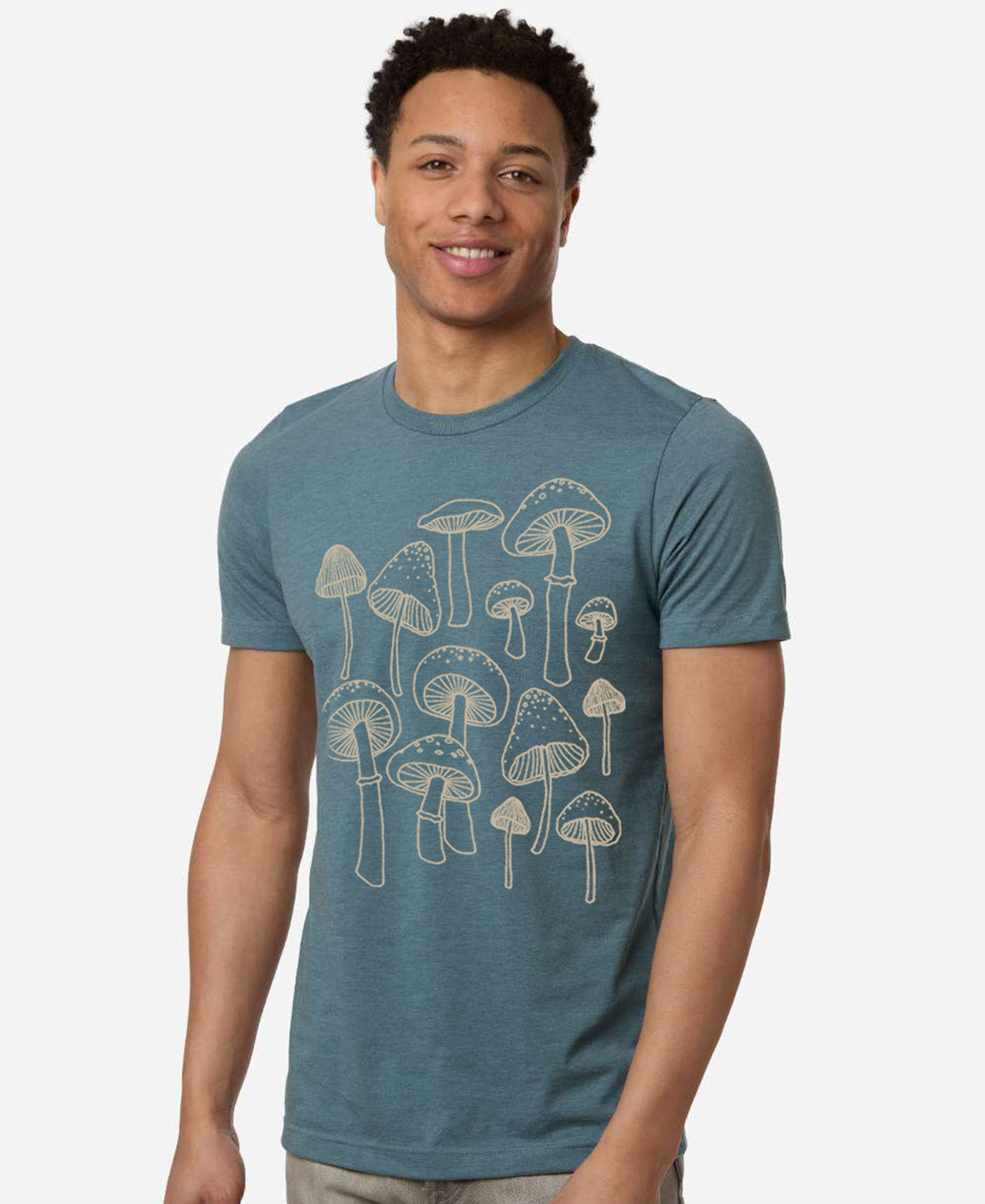 Mushrooms T-Shirt - Heather Blue