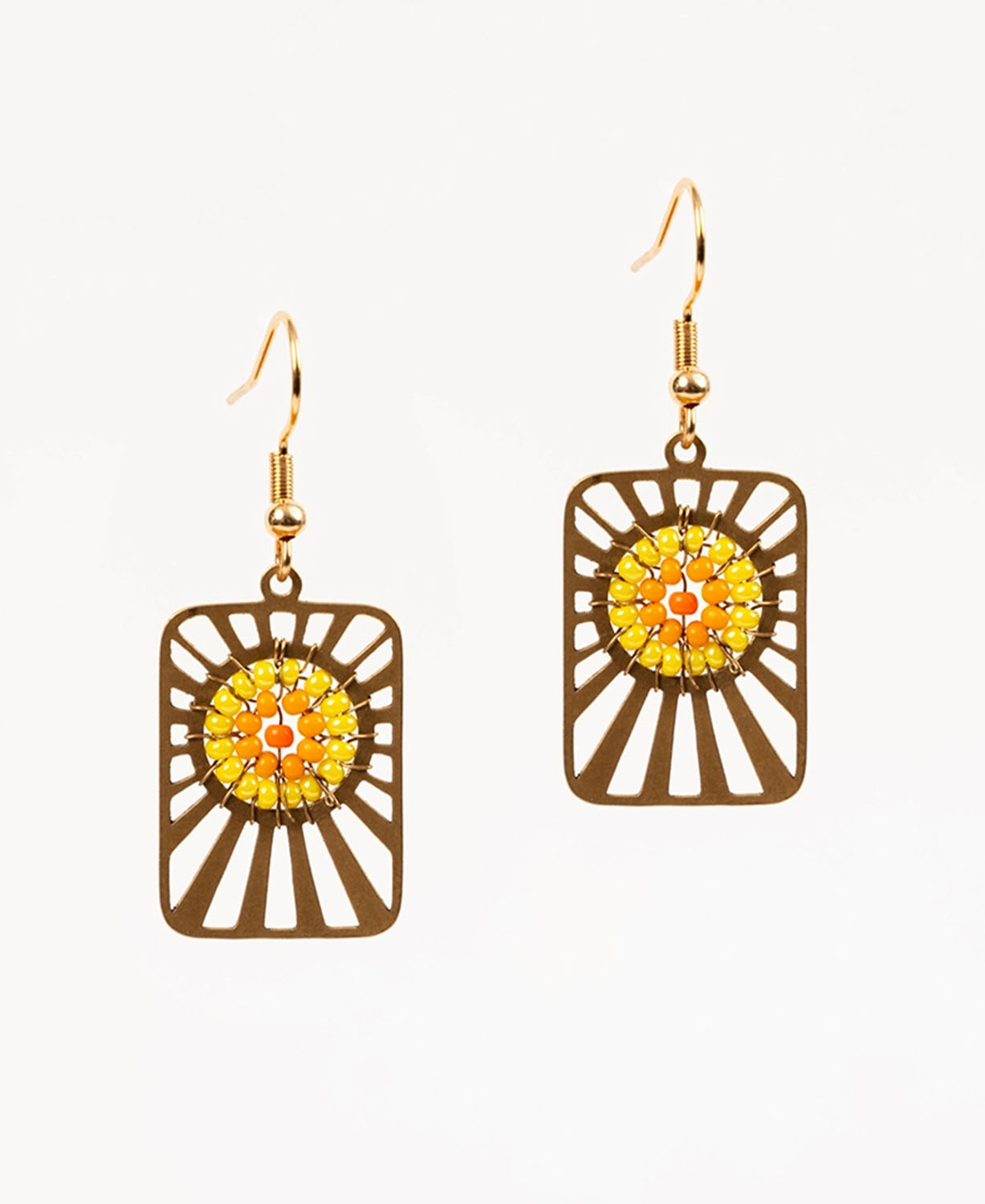 Sunburst Bead Boho Earrings