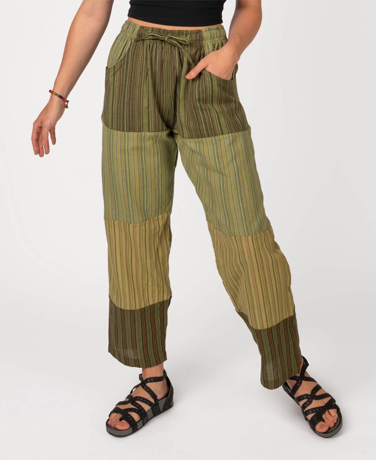 Classic Patchwork Pants - Green