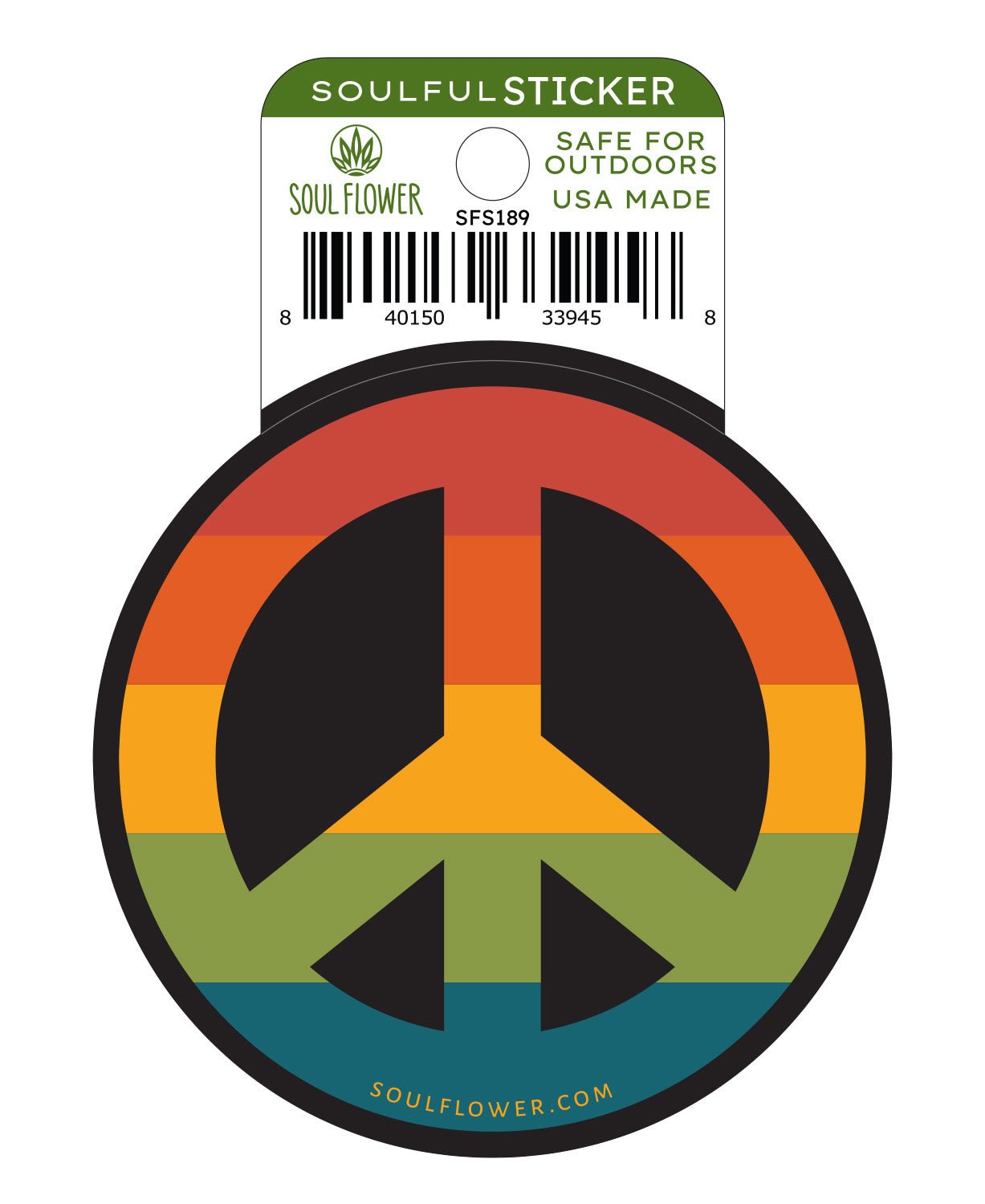 Rainbow Peace Sign Sticker