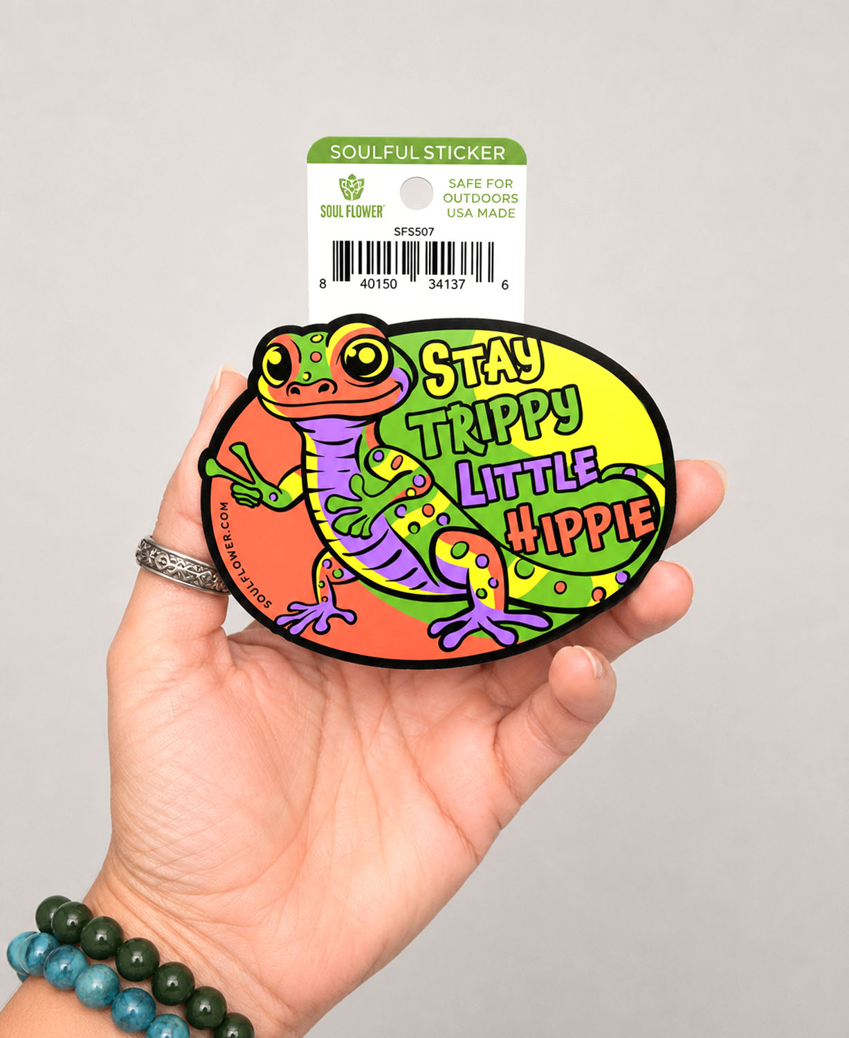 Stay Trippy Gecko Sticker