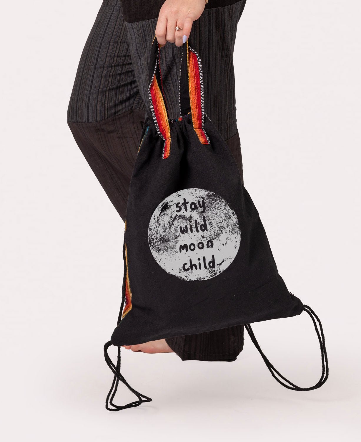 Stay Wild Moon Child Cinch String Backpack