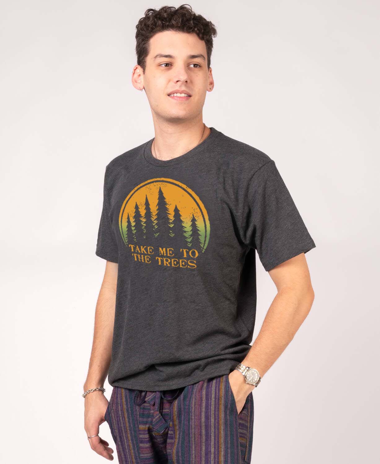 Take Me To The Trees T-Shirt - Unisex - Heather Black